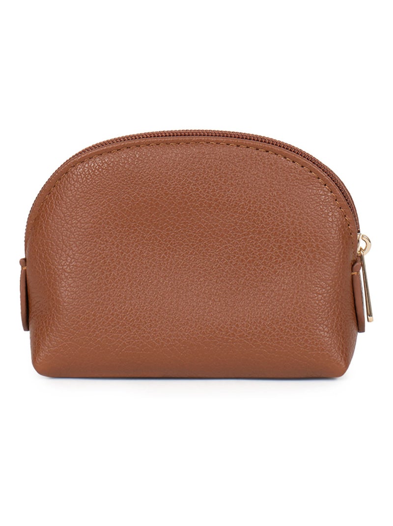 Portemonnaie  Cuir LUNA Marron caramel - Kiabi
