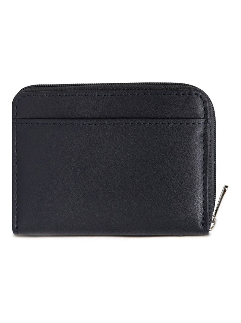Portemonnaie  Cuir SOFT Bleu marine - Kiabi