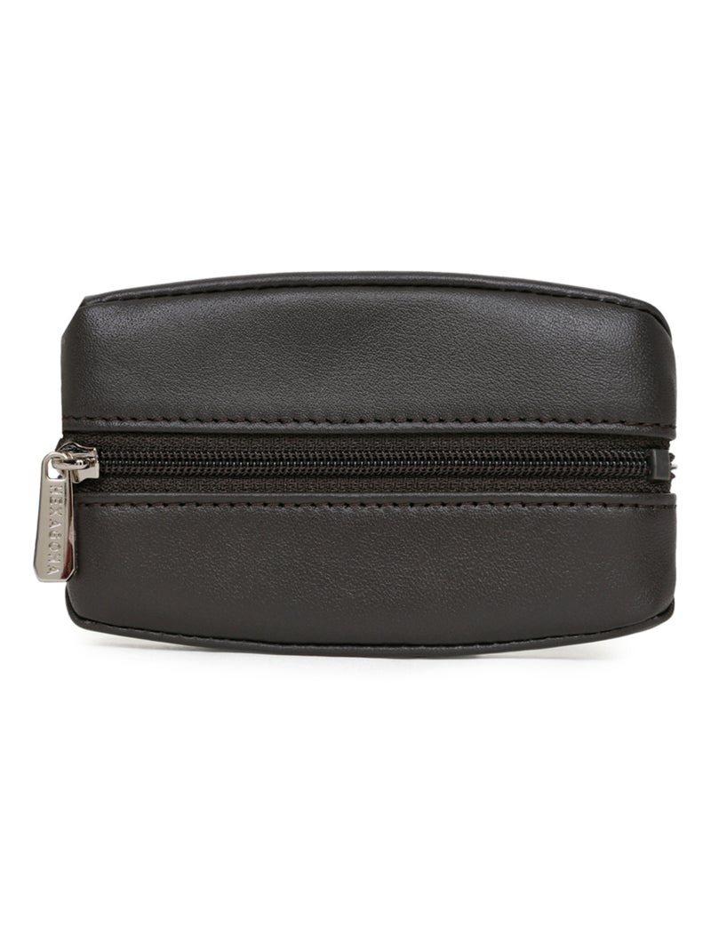 Portemonnaie  Cuir SOFT Marron - Kiabi
