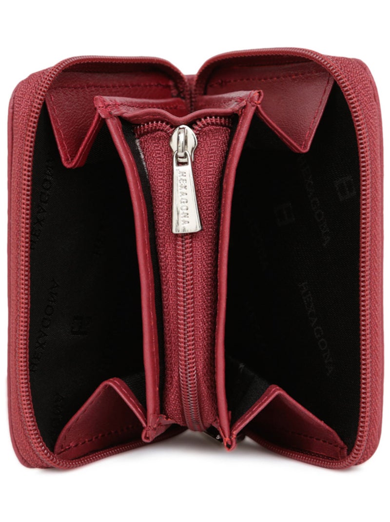 Portemonnaie  Cuir SOFT Rouge - Kiabi