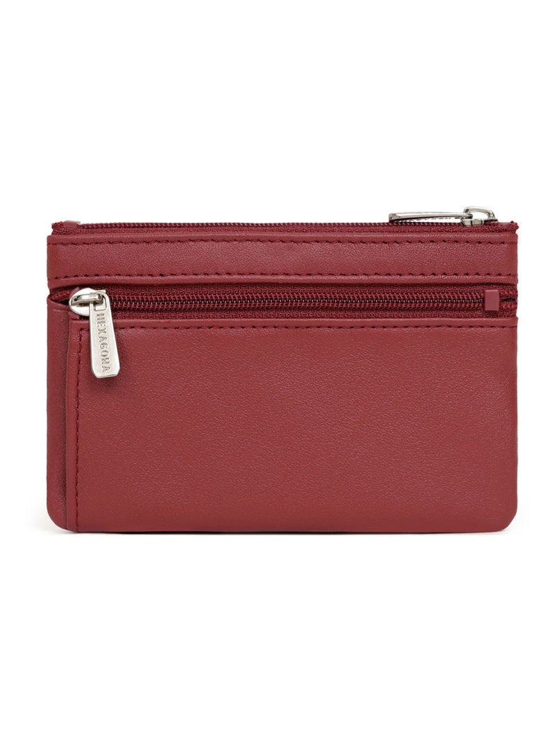 Portemonnaie  Cuir SOFT Rouge - Kiabi