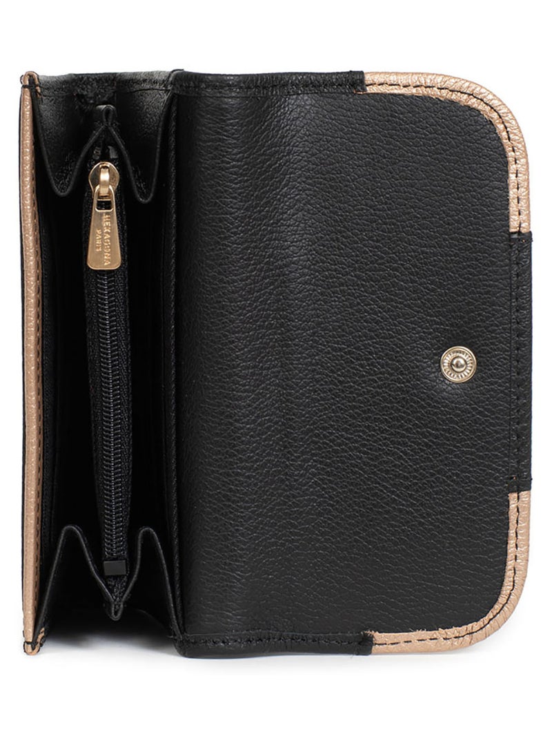 Portemonnaie  Stop RFID  Cuir BAHIA Noir Multicolore - Kiabi