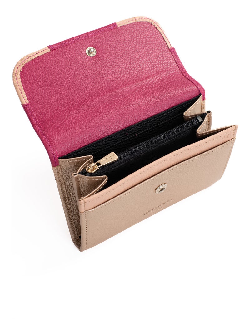 Portemonnaie  Stop RFID  Cuir BAHIA Rose fushia - Kiabi