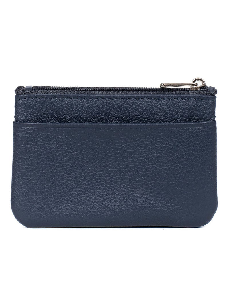 Portemonnaie  Stop RFID  Cuir CONFORT Bleu marine - Kiabi