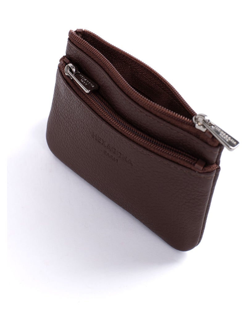 Portemonnaie  Stop RFID  Cuir CONFORT Marron chocolat - Kiabi