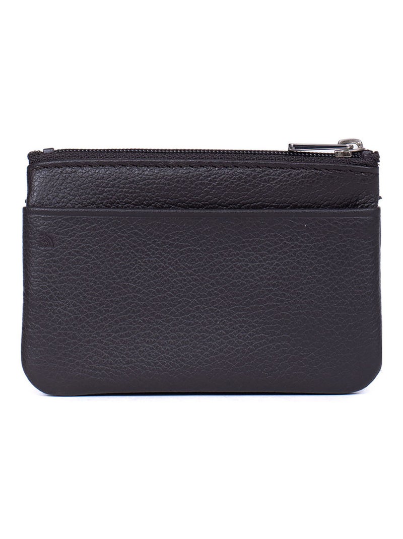 Portemonnaie  Stop RFID  Cuir CONFORT Marron foncé - Kiabi