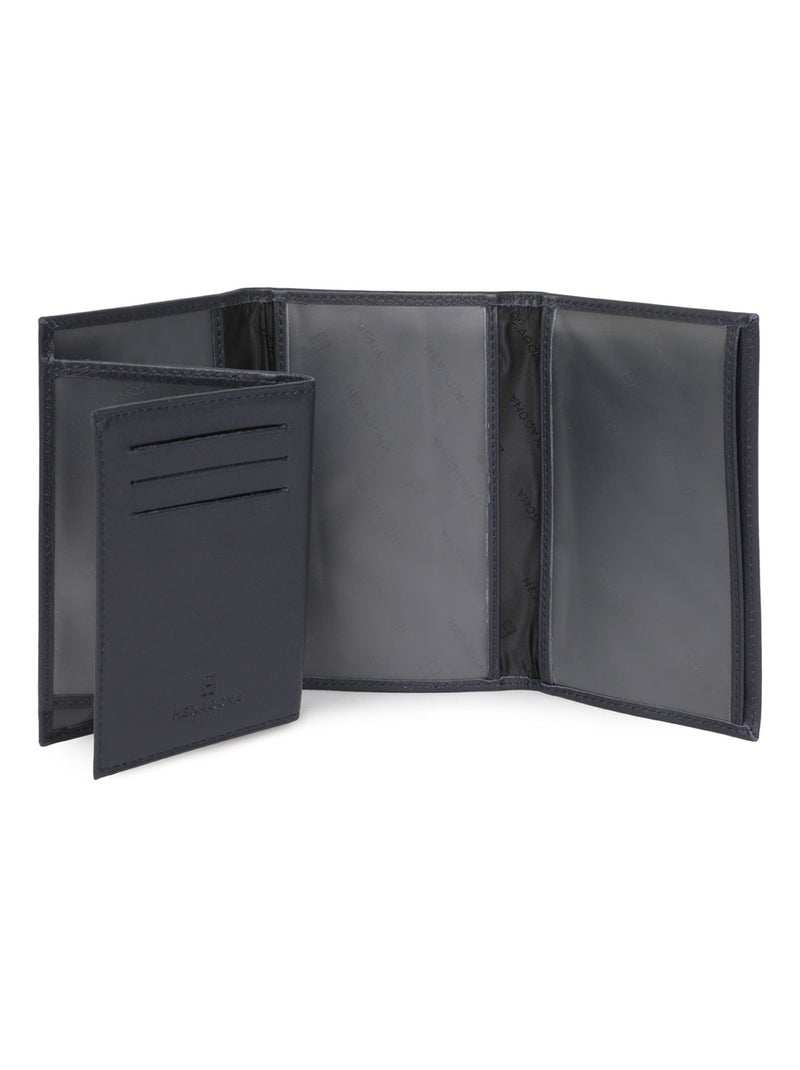 Portepapiers  3 volets  Cuir SOFT Bleu marine - Kiabi