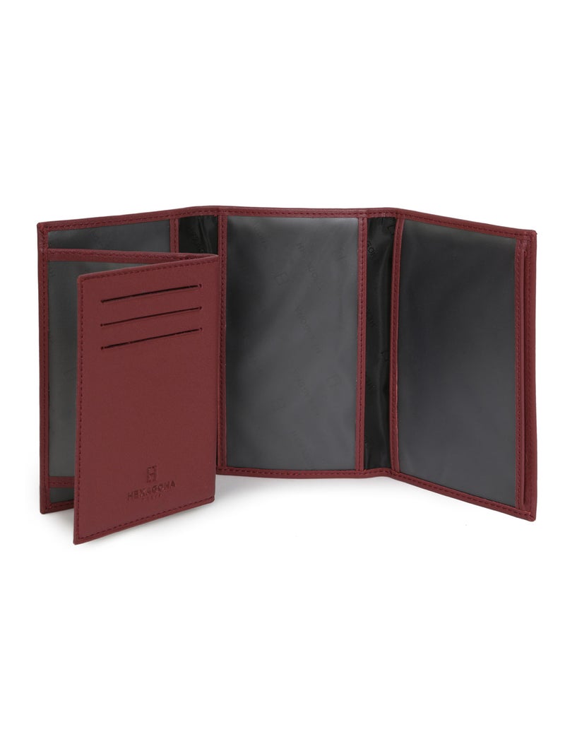 Portepapiers  3 volets  Cuir SOFT Rouge - Kiabi