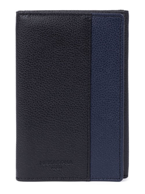 Portepapiers  3 volets  stop rfid  cuir duo hexagona - Kiabi