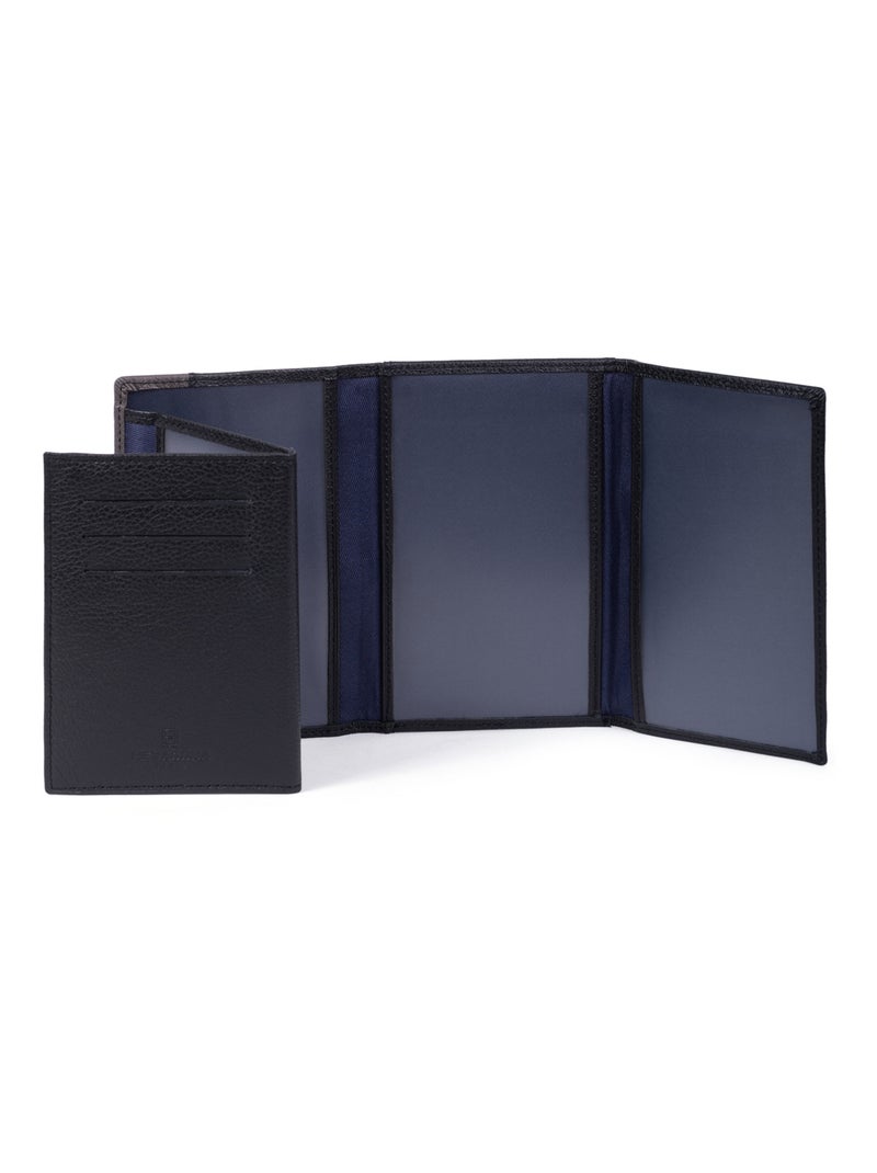 Portepapiers  3 volets  Stop RFID  Cuir DUO Noir Gris - Kiabi