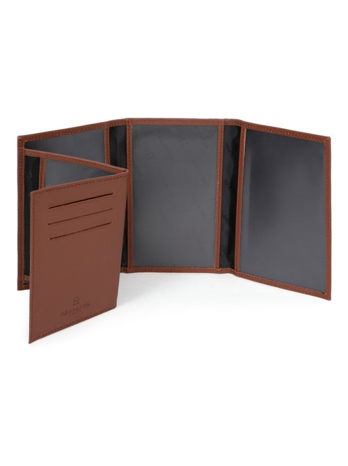 Portepapiers  3 volets  stop rfid  cuir sensation hexagona - Kiabi