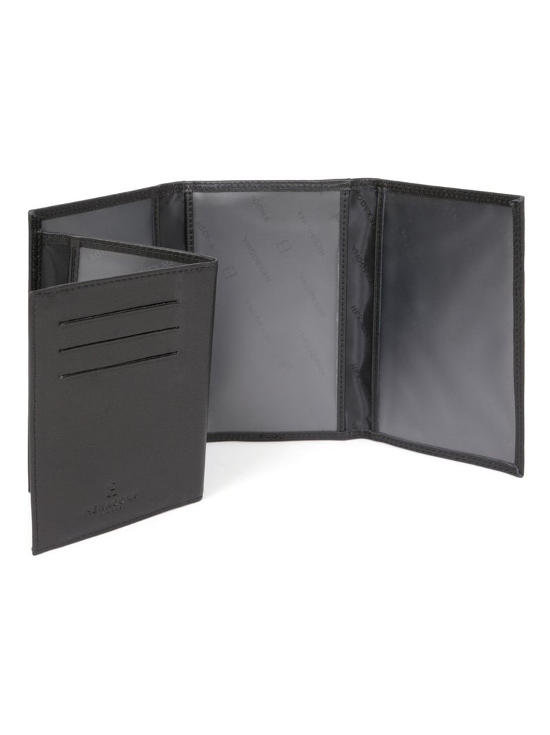 Portepapiers  3 volets  Stop RFID  Cuir SENSATION Noir - Kiabi