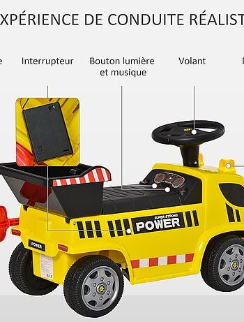 Porteur enfant camion benne pelle