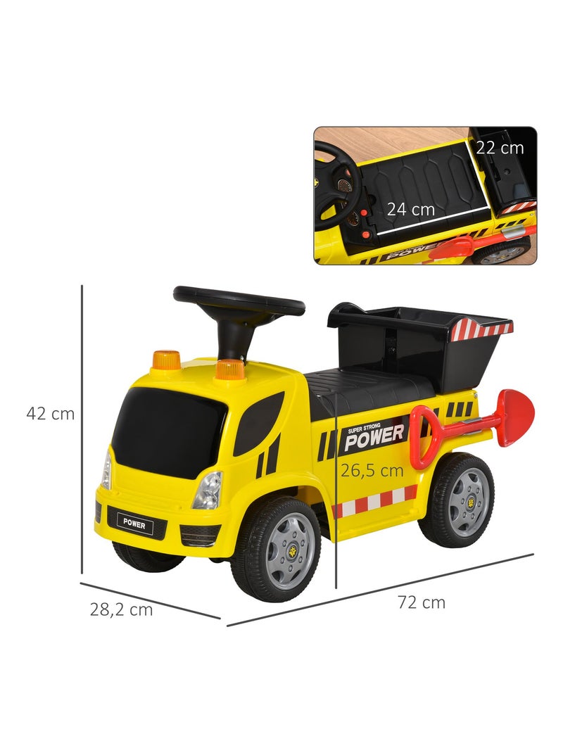 Porteur enfant camion benne pelle Jaune - Kiabi