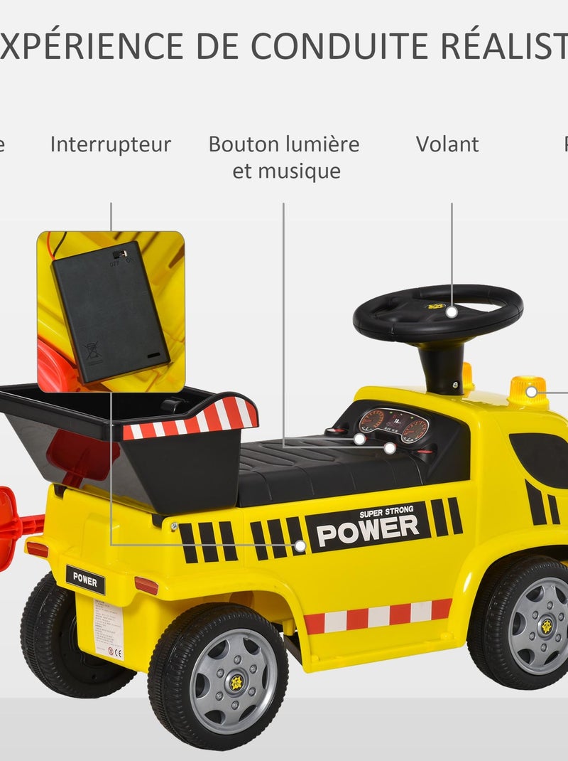 Porteur enfant camion benne pelle Jaune - Kiabi
