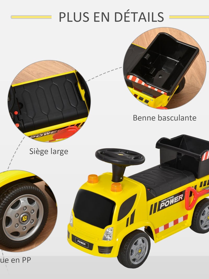 Porteur enfant camion benne pelle Jaune - Kiabi