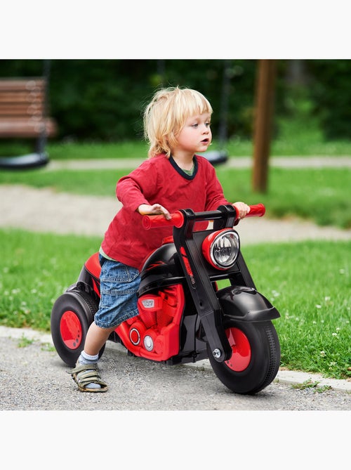 Porteur enfant moto 3 roues effet bulles et musique rouge noir - Kiabi