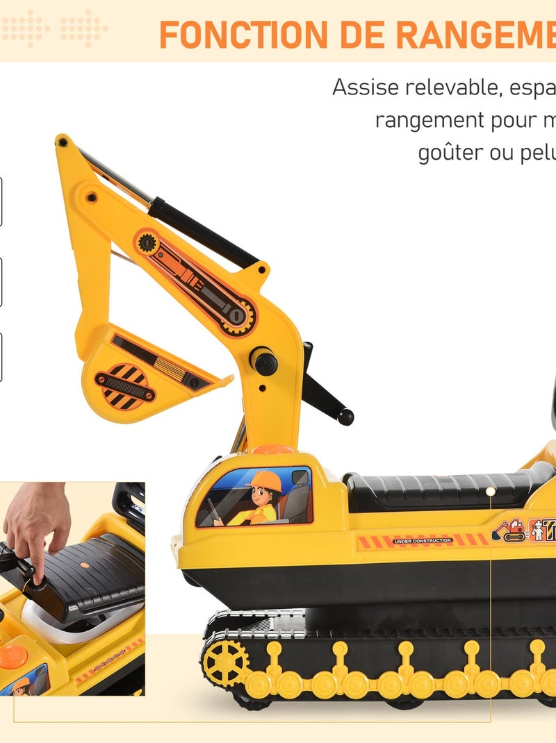 Porteur enfant tractopelle Jaune - Kiabi