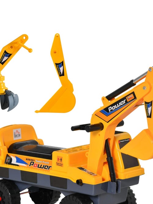 Porteur enfant tractopelle pelleteuse articulée pince incluse jaune - Kiabi
