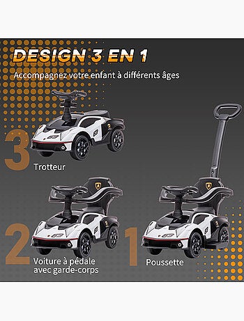 Porteur enfant voiture à pousser 2 en 1 Lamborghini Essenza SCV14