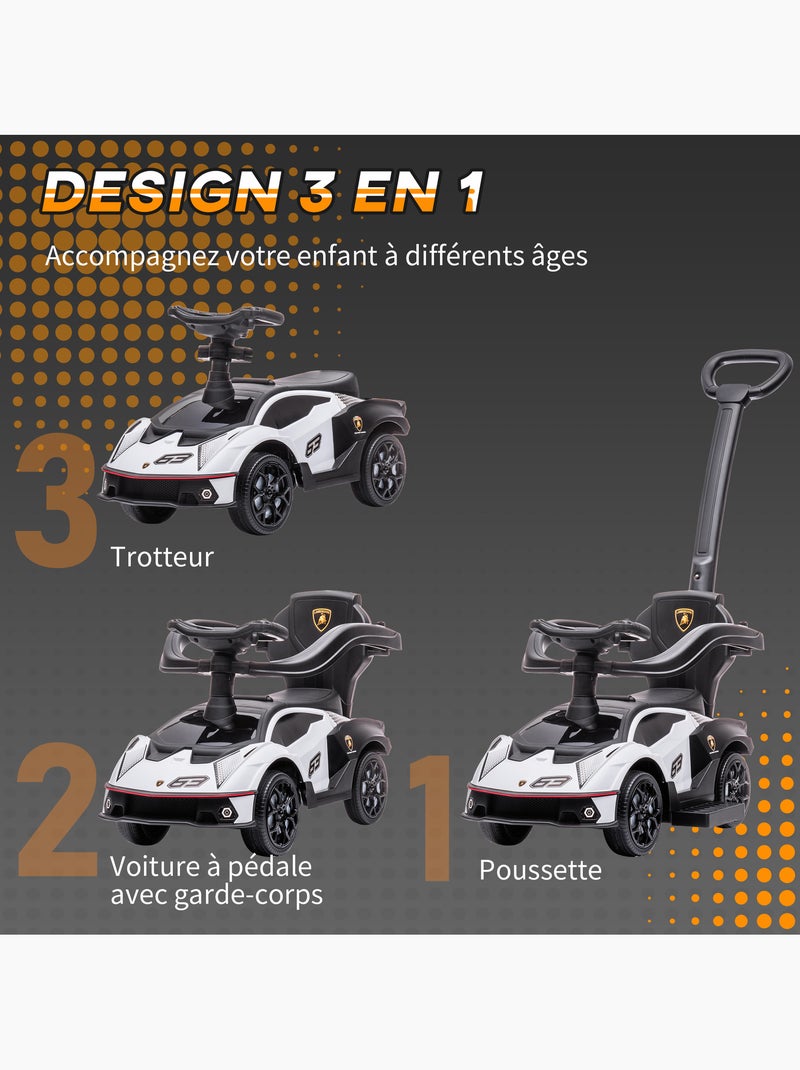 Porteur enfant voiture à pousser 2 en 1 Lamborghini Essenza SCV13 Blanc Blanc - Kiabi