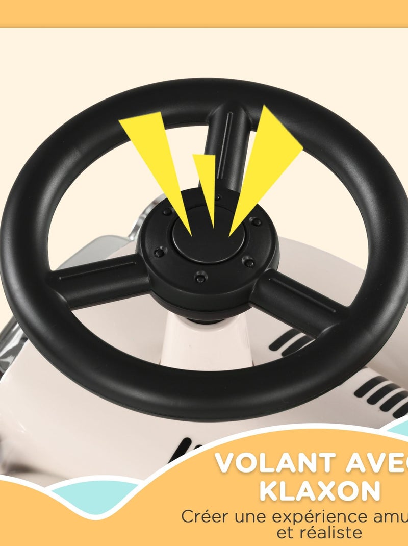 Porteur enfant voiture de collection rétro coffre butée arrière klaxon beige Beige - Kiabi