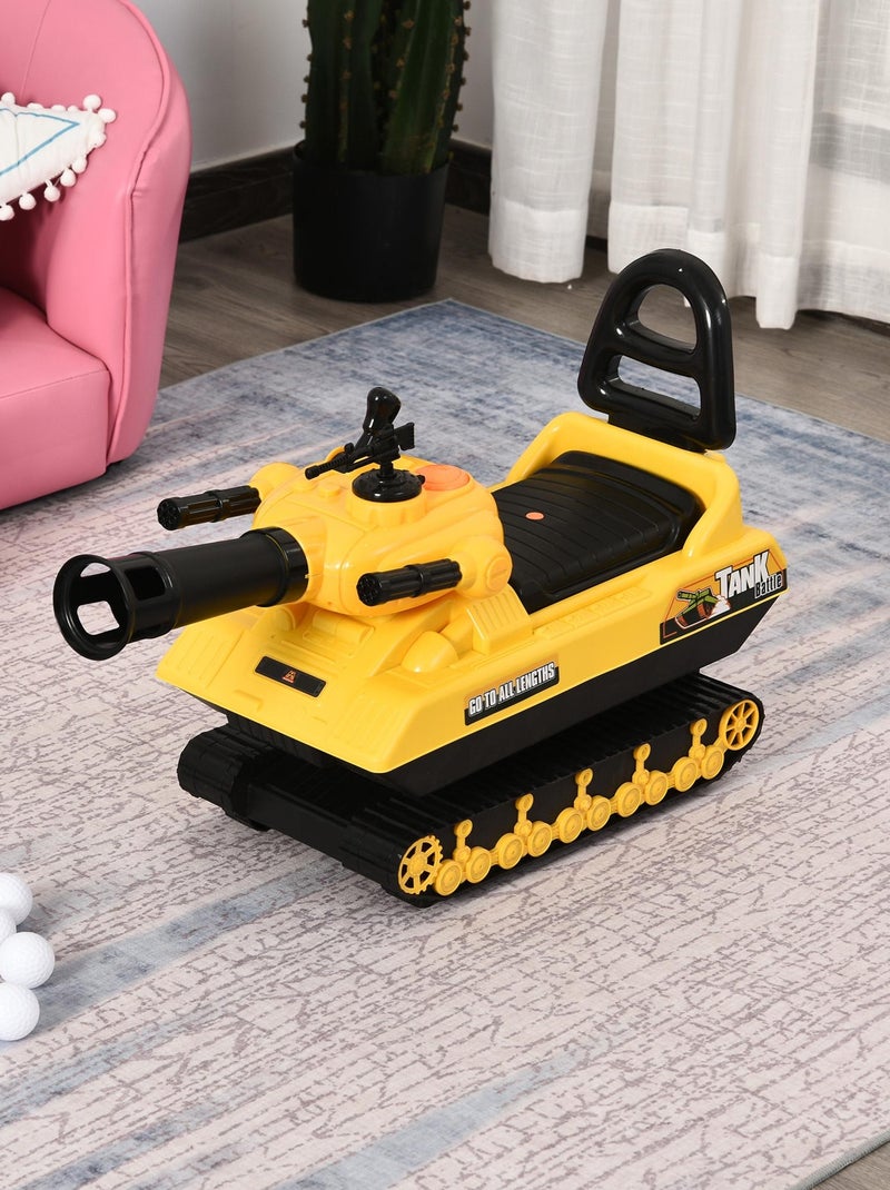 Porteur enfant voiture enfant tank coffre klaxon pistolet à balles jaune Jaune - Kiabi