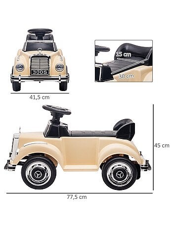 Porteur enfant voiture licence Mercedes-Benz 300S coffre butée arrière