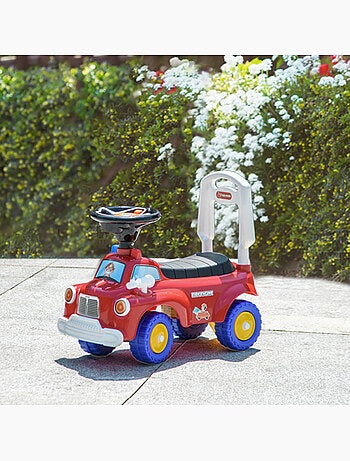 Porteur enfants camion de pompier 18-36 mois - Coffre phares musique