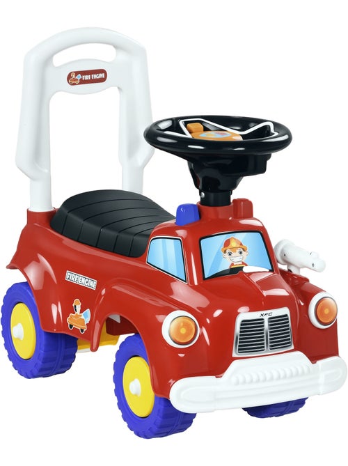 Porteur enfants camion de pompier 18-36 mois - Coffre phares musique - Kiabi