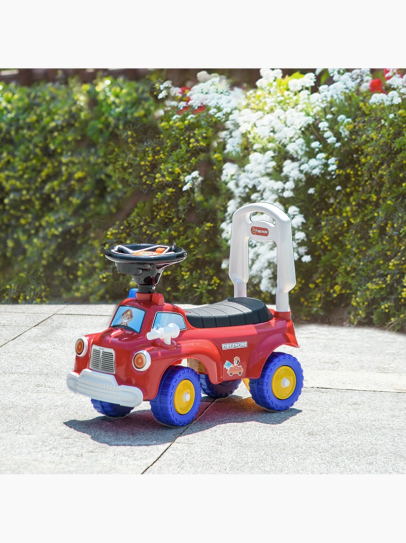 Porteur enfants camion de pompier 18-36 mois - Coffre phares musique Rouge - Kiabi