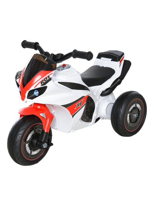 Porteur enfants moto de course effets musicaux et lumineux coffre rangement rouge blanc - Kiabi