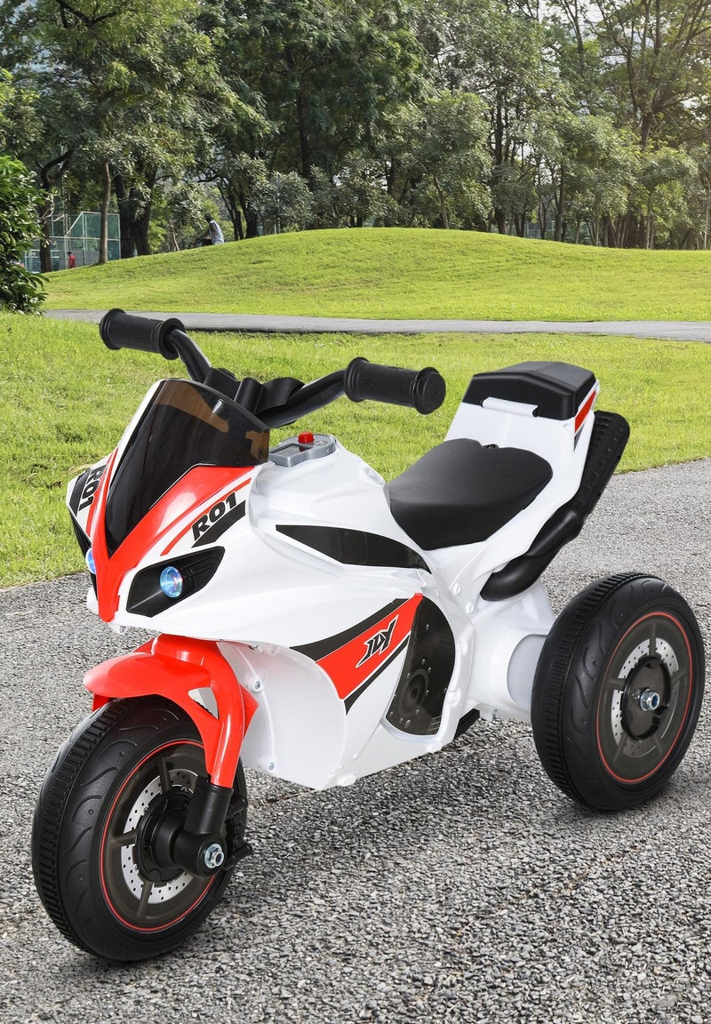 Porteur enfants moto de course effets musicaux et lumineux coffre rangement rouge blanc Rouge - Kiabi