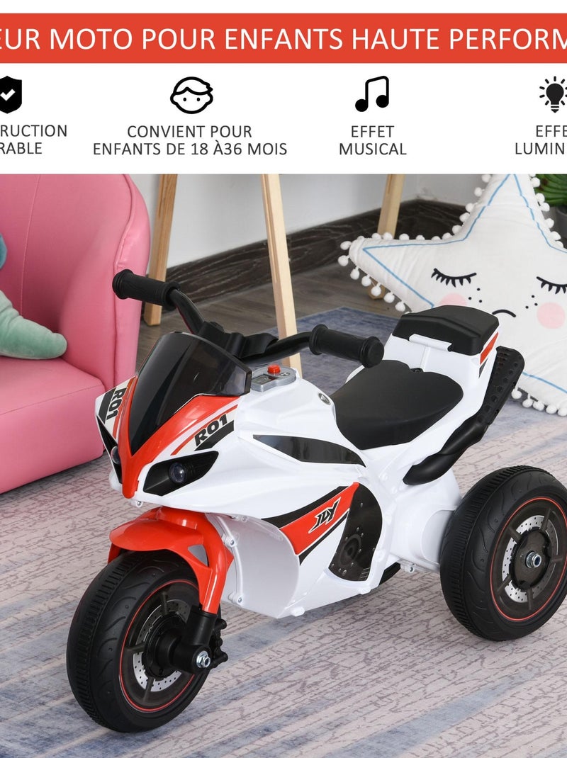 Porteur enfants moto de course effets musicaux et lumineux coffre rangement rouge blanc Rouge - Kiabi