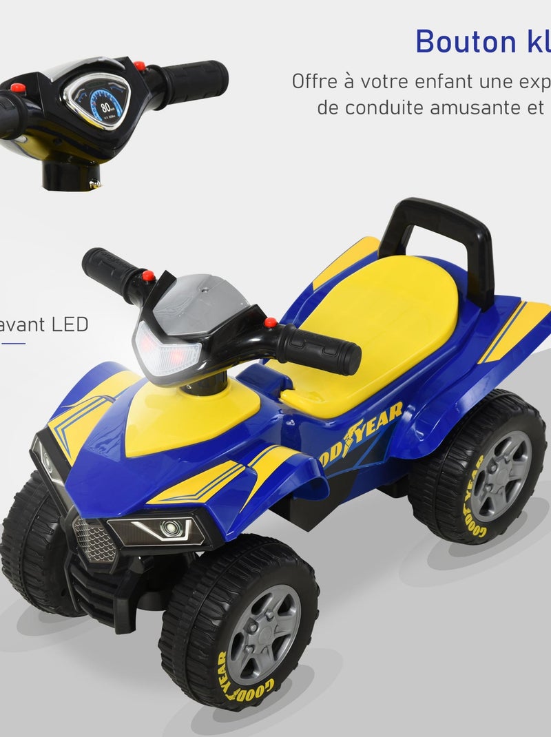 Porteur enfants quad 18-36 mois effets lumineux et sonore Bleu - Kiabi
