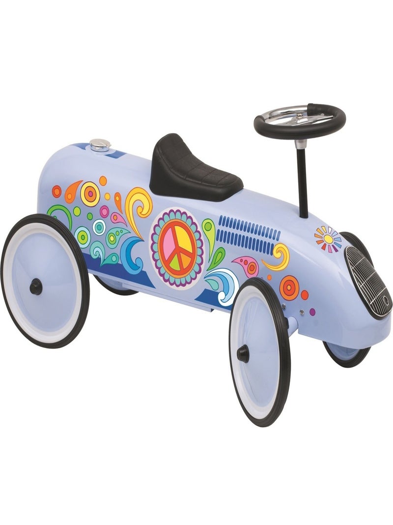 Porteur voiture bleu Peace and Love Bleu - Kiabi