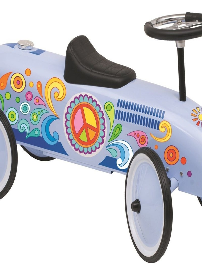 Porteur voiture bleu Peace and Love Bleu - Kiabi