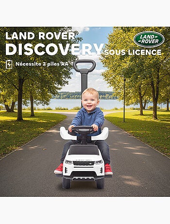 Porteur voiture enfant Land Rover Discovery évolutif blanc