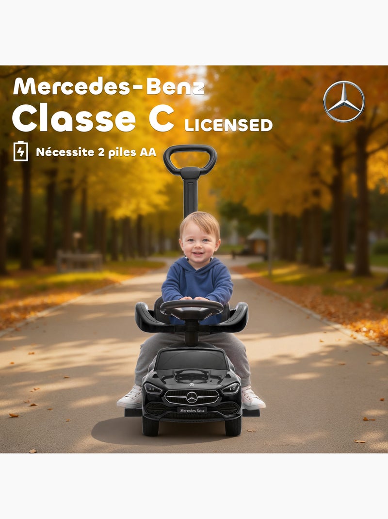 Porteur voiture enfant Mercedes-Benz classe C évolutif Noir - Kiabi