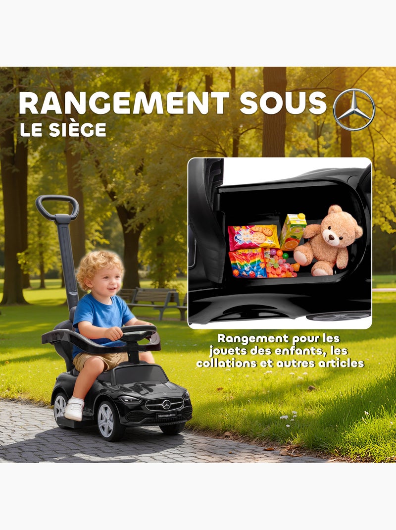 Porteur voiture enfant Mercedes-Benz classe C évolutif Noir - Kiabi