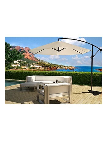 PORTICCIO - Parasol déporté octogonal Ø 300 cm marron