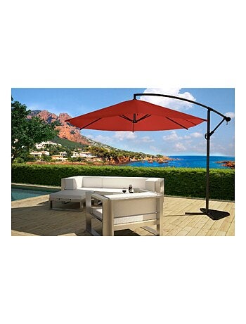 PORTICCIO - Parasol déporté octogonal Ø 300 cm marron