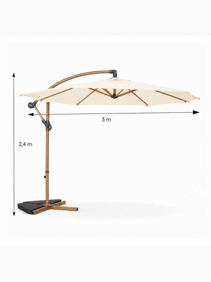 PORTICCIO Parasol déporté octogonal  300 cm écru Ecru - Kiabi