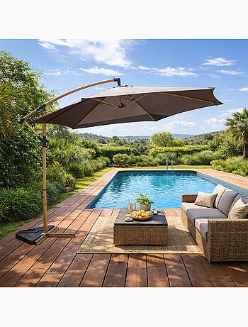 PORTICCIO Parasol déporté octogonal 300 cm vert
