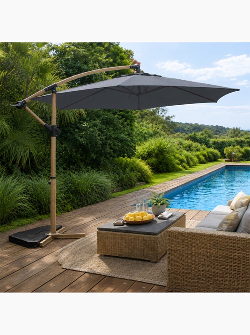 PORTICCIO Parasol déporté octogonal  300 cm gris - Kiabi