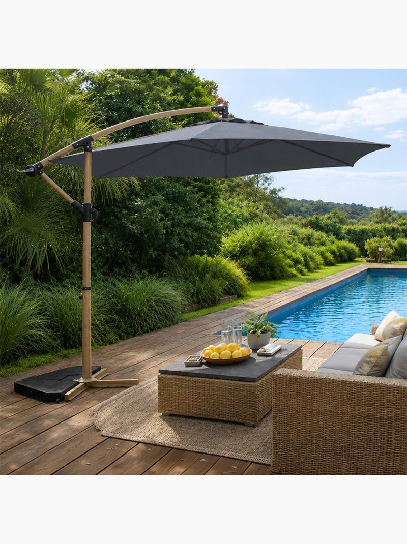 PORTICCIO Parasol déporté octogonal  300 cm gris Gris - Kiabi