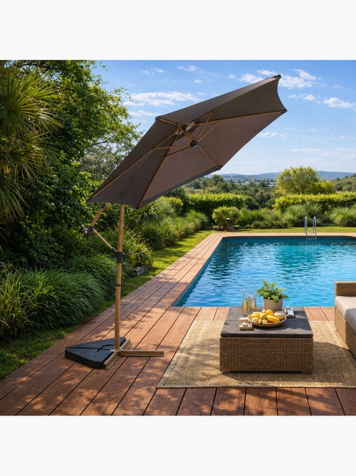 PORTICCIO Parasol déporté octogonal  300 cm gris - Kiabi