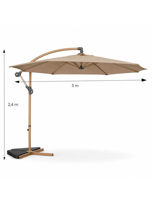 PORTICCIO Parasol déporté octogonal  300 cm taupe - Kiabi