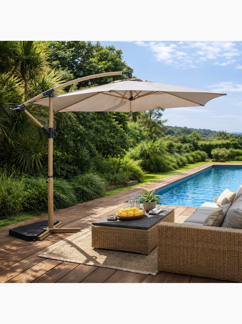 PORTICCIO Parasol déporté octogonal  300 cm taupe Taupe - Kiabi