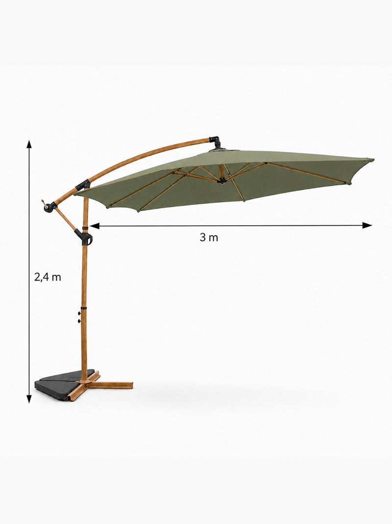 PORTICCIO Parasol déporté octogonal  300 cm vert Vert - Kiabi